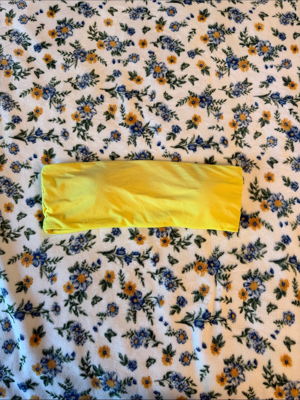 Yellow Stretch Bandeau Swim Top